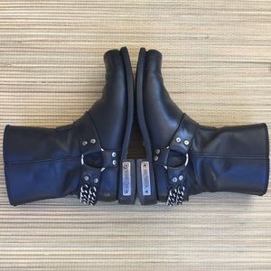 Harley Davidson Biker Leather Zipper Boots Size 9
